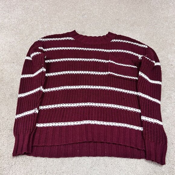 American Eagle Outfitters Sweater Red White Striped Long Sleeve Pullover Size XS - Picture 1 of 11
